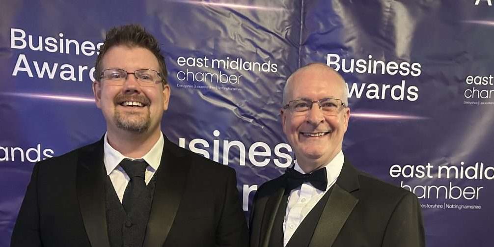 Kevin Drew and Adrian Peck at the East Midlands Chamber Awards