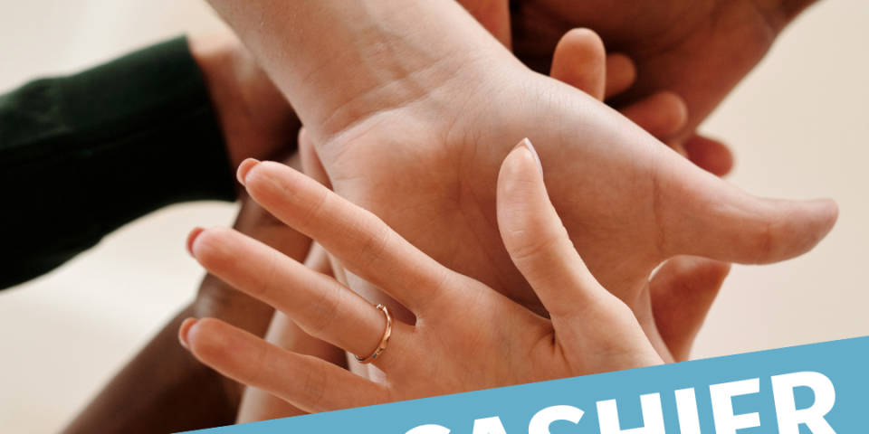 Photo of several hands together in the middle with the text 'Legal Cashier Day' over the top and the Ascentant Accountancy logo.