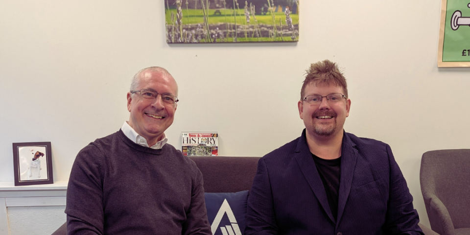 A photo of Kevin Drew and Adrian Peck with the words 'People first. Innovation driven.' written on top. The Ascentant Accountancy logo is at the top of the image.