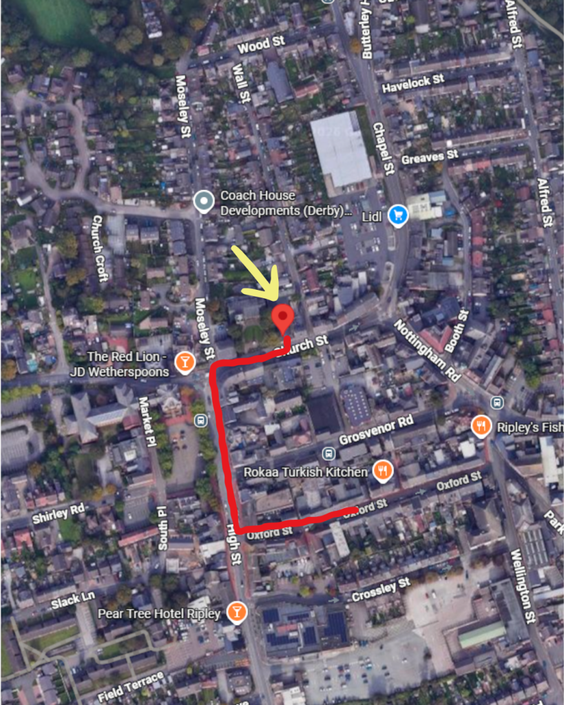 A map from Google maps showing the new location and route from our current office