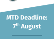 Graphic with Ascentant logo and text which reads: "MTD Deadline: 7th August, Are you ready?"