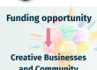 Graphic showing Ascentant logo and text: Funding Opportunity. Creative Businesses and Community Groups in Derbyshire.
