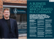 Screenshot of the magazine article with a picture of Kevin Drew on the left hand page stood outside the Ascentant Derby office. On the right hand side is the text of the article
